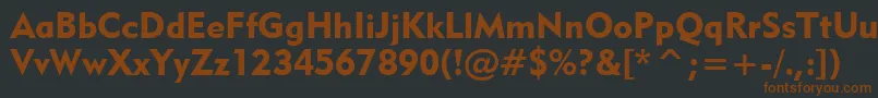 Geo415k-fontti – ruskeat fontit mustalla taustalla