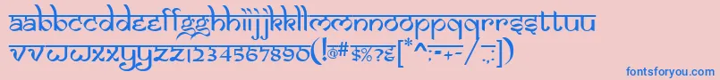 Saman Font – Blue Fonts on Pink Background