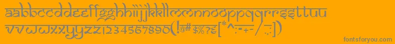 フォントSaman – オレンジの背景に灰色の文字