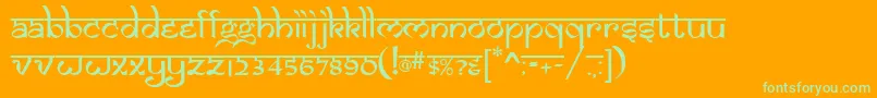 Saman Font – Green Fonts on Orange Background