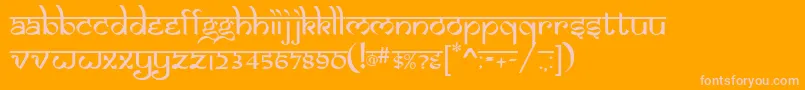Saman Font – Pink Fonts on Orange Background