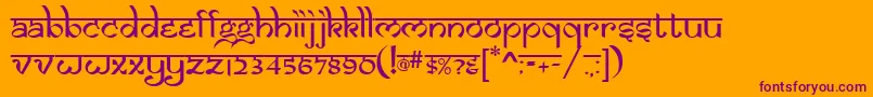 Saman Font – Purple Fonts on Orange Background