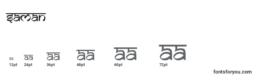 Размеры шрифта Saman