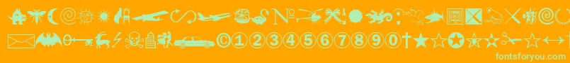 Swan-Schriftart – Grüne Schriften auf orangefarbenem Hintergrund