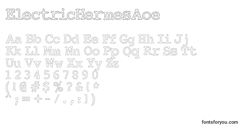 ElectricHermesAoe-fontti – aakkoset, numerot, erikoismerkit