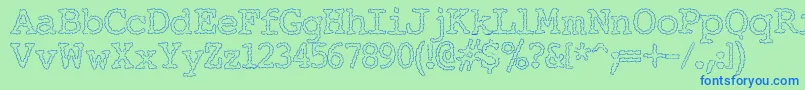 フォントElectricHermesAoe – 青い文字は緑の背景です。