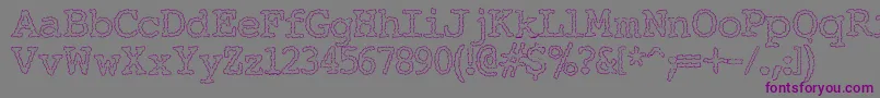 フォントElectricHermesAoe – 紫色のフォント、灰色の背景
