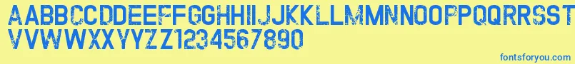 TwofoldUncompleteDesign Font – Blue Fonts on Yellow Background