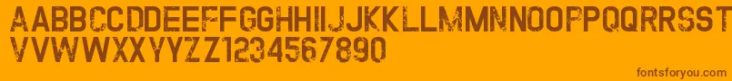 TwofoldUncompleteDesign Font – Brown Fonts on Orange Background