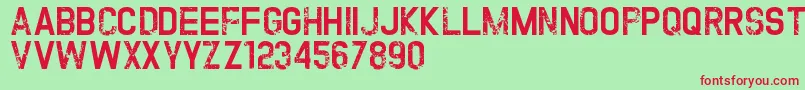 TwofoldUncompleteDesign Font – Red Fonts on Green Background