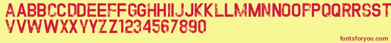 TwofoldUncompleteDesign Font – Red Fonts on Yellow Background