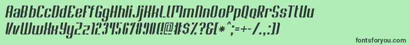 SoupertrouperStenciloblique-fontti – mustat fontit vihreällä taustalla