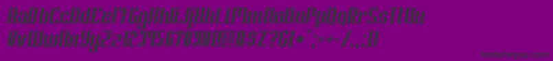 SoupertrouperStenciloblique-fontti – mustat fontit violetilla taustalla