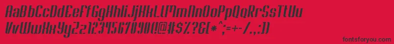SoupertrouperStenciloblique-fontti – mustat fontit punaisella taustalla