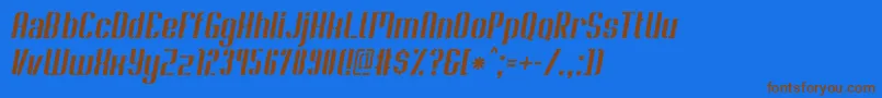 SoupertrouperStenciloblique Font – Brown Fonts on Blue Background