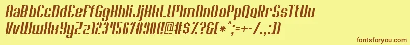 SoupertrouperStenciloblique Font – Brown Fonts on Yellow Background