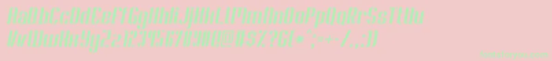 SoupertrouperStenciloblique Font – Green Fonts on Pink Background