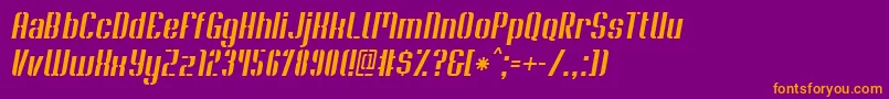 Czcionka SoupertrouperStenciloblique – pomarańczowe czcionki na fioletowym tle