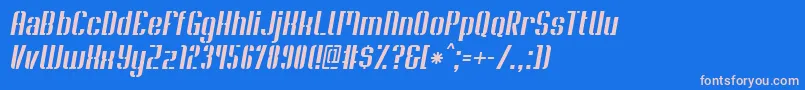 SoupertrouperStenciloblique Font – Pink Fonts on Blue Background