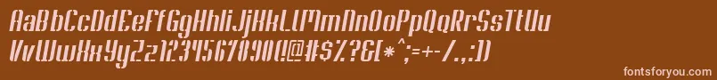 Шрифт SoupertrouperStenciloblique – розовые шрифты на коричневом фоне