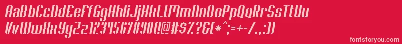 SoupertrouperStenciloblique-Schriftart – Rosa Schriften auf rotem Hintergrund