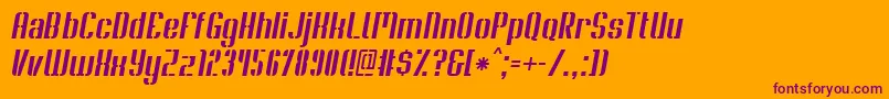 Шрифт SoupertrouperStenciloblique – фиолетовые шрифты на оранжевом фоне