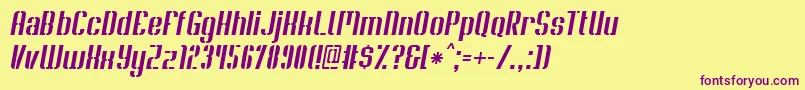 Шрифт SoupertrouperStenciloblique – фиолетовые шрифты на жёлтом фоне