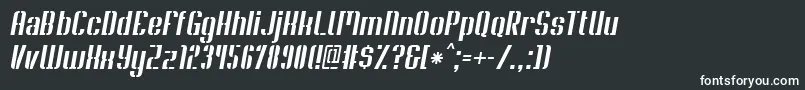 Шрифт SoupertrouperStenciloblique – белые шрифты на чёрном фоне