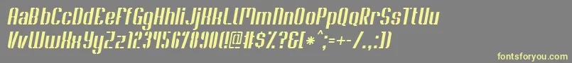 SoupertrouperStenciloblique Font – Yellow Fonts on Gray Background