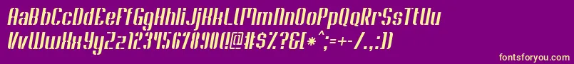 SoupertrouperStenciloblique Font – Yellow Fonts on Purple Background