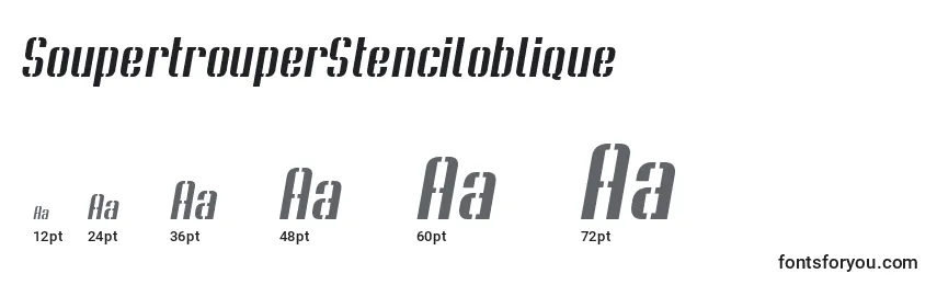 Размеры шрифта SoupertrouperStenciloblique