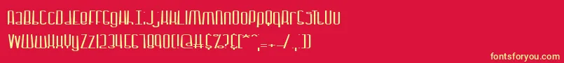 Dystorqu-Schriftart – Gelbe Schriften auf rotem Hintergrund