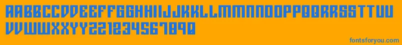 Шрифт Rigormortisbold – синие шрифты на оранжевом фоне
