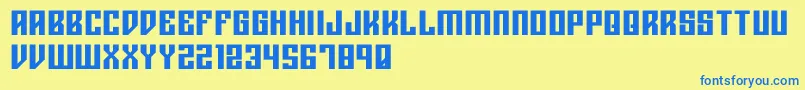 Rigormortisbold-fontti – siniset fontit keltaisella taustalla