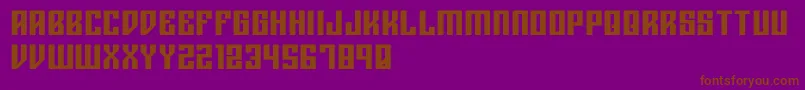 Rigormortisbold-Schriftart – Braune Schriften auf violettem Hintergrund