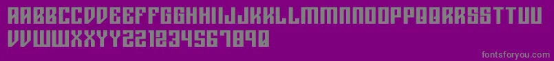 Rigormortisbold-fontti – harmaat kirjasimet violetilla taustalla