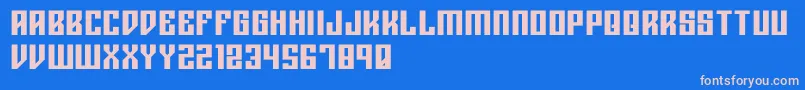 Rigormortisbold Font – Pink Fonts on Blue Background