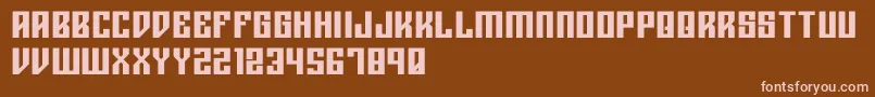 Rigormortisbold-fontti – vaaleanpunaiset fontit ruskealla taustalla