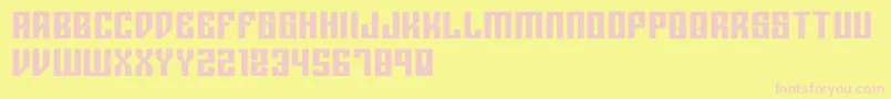 Rigormortisbold Font – Pink Fonts on Yellow Background