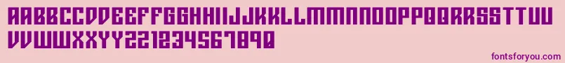 Rigormortisbold-fontti – violetit fontit vaaleanpunaisella taustalla