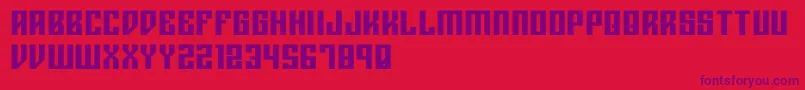 Rigormortisbold-Schriftart – Violette Schriften auf rotem Hintergrund