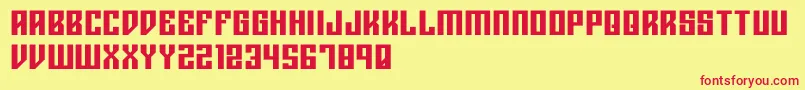 Rigormortisbold Font – Red Fonts on Yellow Background