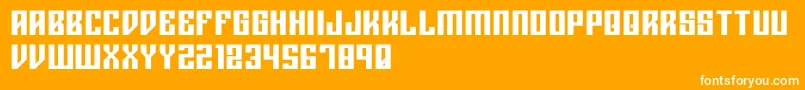 Rigormortisbold Font – White Fonts on Orange Background