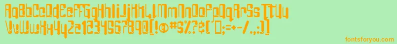 AngieBarefoot Font – Orange Fonts on Green Background