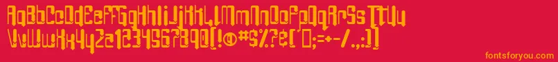AngieBarefoot Font – Orange Fonts on Red Background