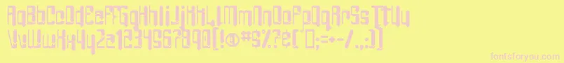 フォントAngieBarefoot – ピンクのフォント、黄色の背景