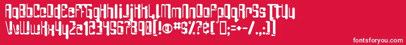 フォントAngieBarefoot – 赤い背景に白い文字