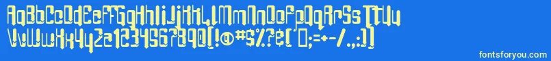 AngieBarefoot Font – Yellow Fonts on Blue Background