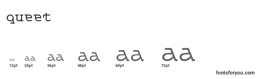 Queet Font Sizes