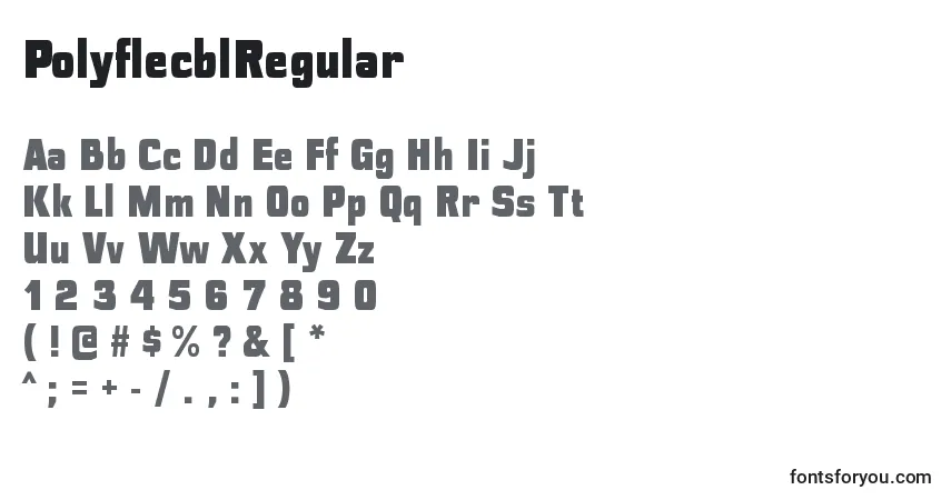 Czcionka PolyflecblRegular – alfabet, cyfry, specjalne znaki
